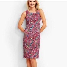 Talbots Dress Women's 6 Floral Paisley Textured Sheath NWT