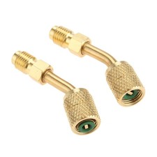 R410A Adapter 5/16" SAE Female Quick Couplers to 1/4" Male Flare, 2 Gold