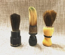 lot of 3 vintage shaving brushes - one has a bakelite handle