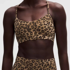 SHIPS TODAY LULULEMON Flow Y Bra Nulu Light Support A-C Cups True Leopard NWT