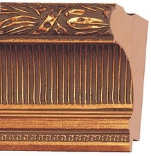 Picture Frame Moulding Wood 18Ft Bundle - Ornate Antique Gold Finish - 3.75" W