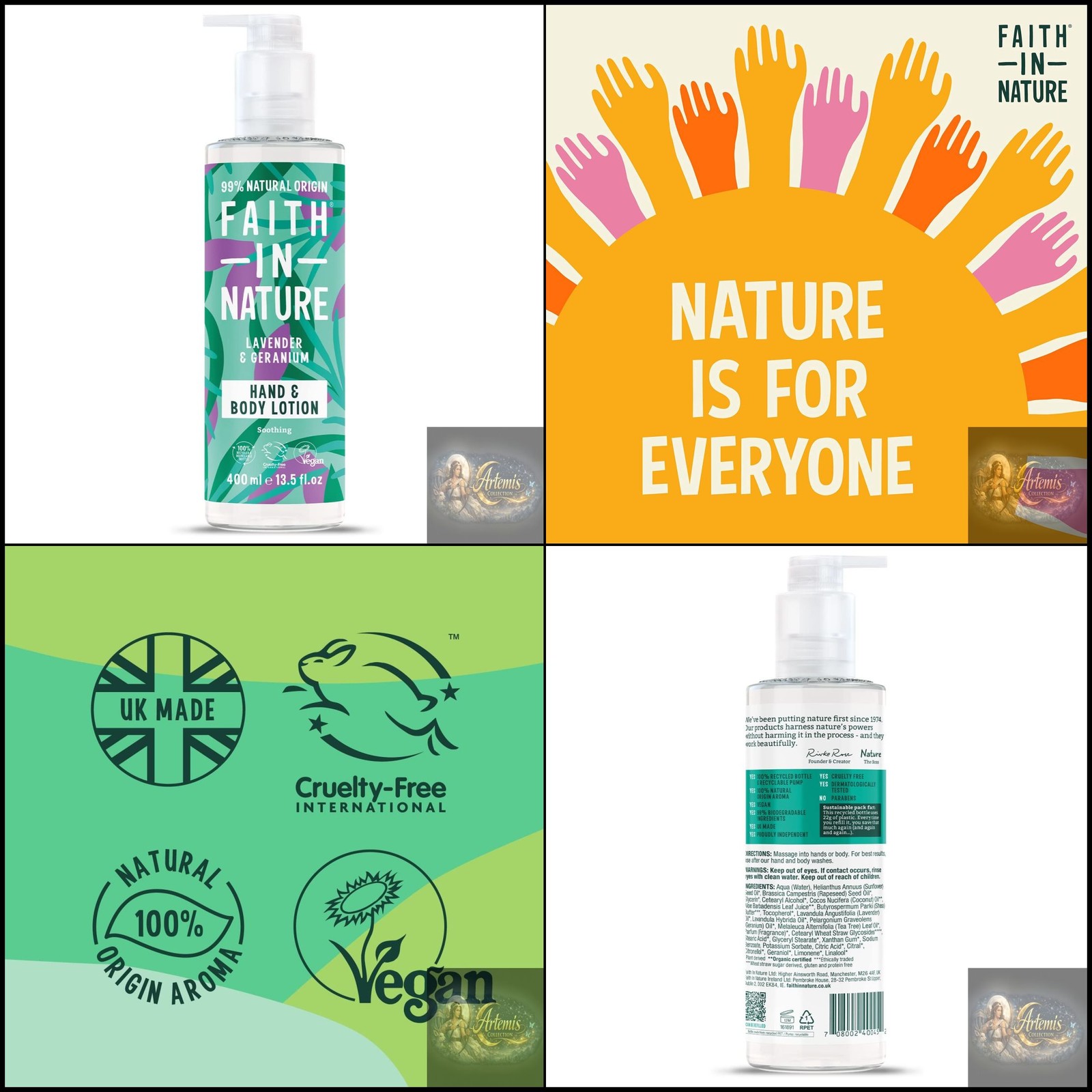 Faith in Nature Natural Lavender and Geranium Hand and Body Lotion| Relaxing
