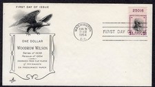 1954 $1.00 Liberty Series Re-issue Wilson (832c) - Artcraft PL# Single FDC TE807