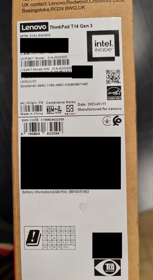 14'' Thinkpad Lenovo T14 Gen3 Core I5-12ème Gen, 16Go, 256GoM2.Sata,Webcam HDMI - Photo 4/4