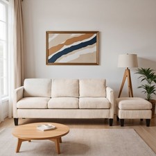 L-Shaped Sofa with Padded Corduroy: Multi-functional Design, Modern Luxury Appe