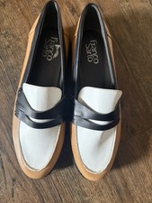 Franco Sarto Women's Cassandra Penny Loafers Tan/Camel with Black Trim Size US 9