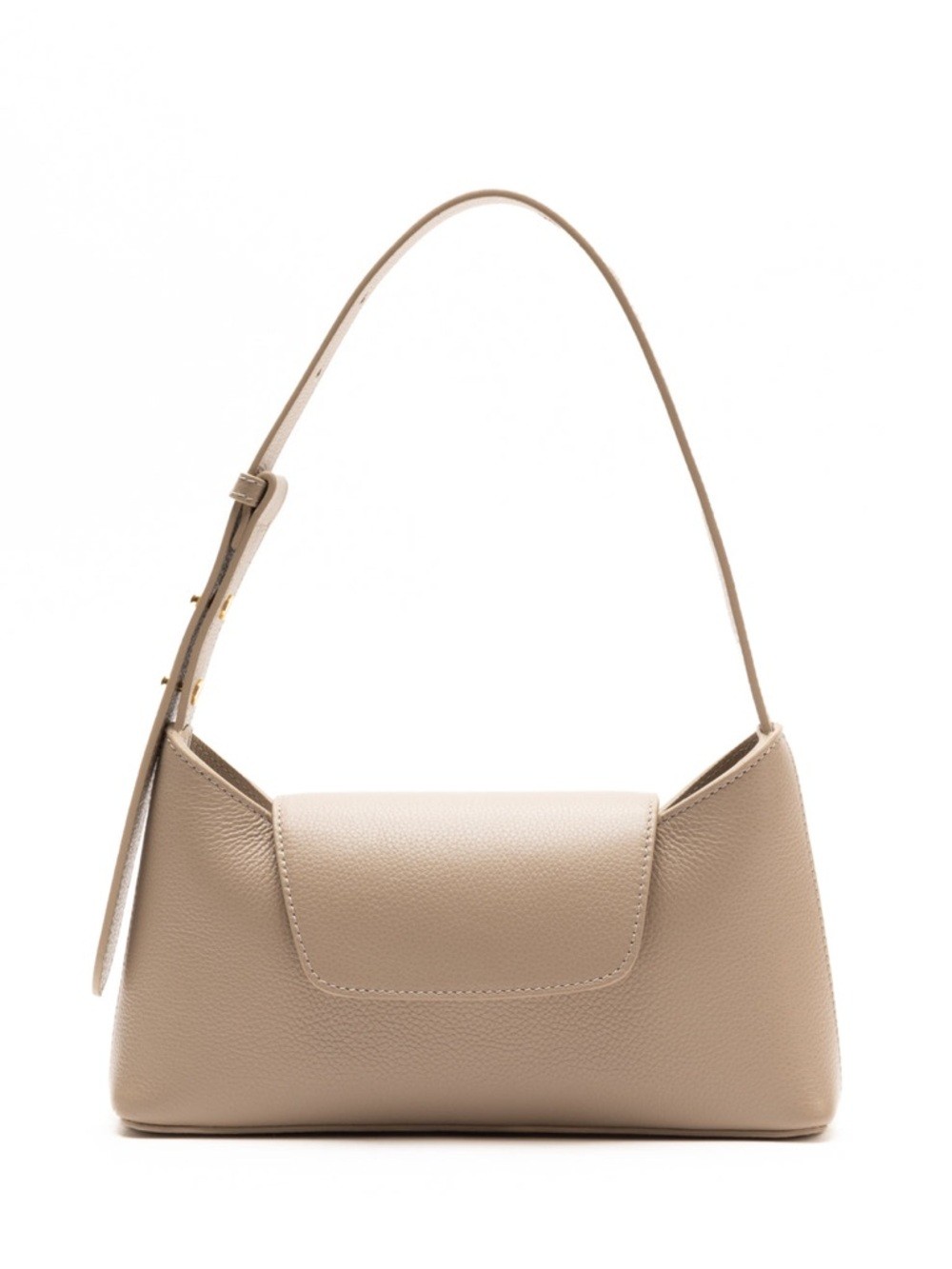 Elleme Paris Envelope Shoulder Bag in Taupe Beige Pebbled Leather