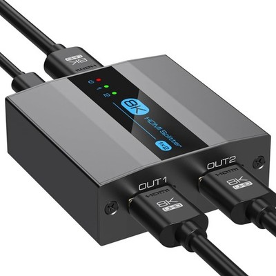 HDMI Splitter 1 In 2 Out 8K 60Hz HDMI 2.1 HDCP 2.3 EDID Unterstützung