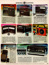 General Electric Vintage Catalog Page Original Ad 1970s Radios Boombox Scanners