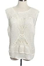 Abercrombie  Fitch Off White Sleeveless Crochet Top XL