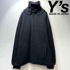 Y's Yohji Yamamoto 2-way wool no-collar quilted design jacket 2