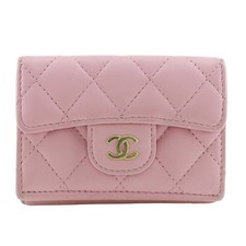 CHANEL Matelasse Tri-fold wallet AP0230 Small flap wallet Classic gold lam...