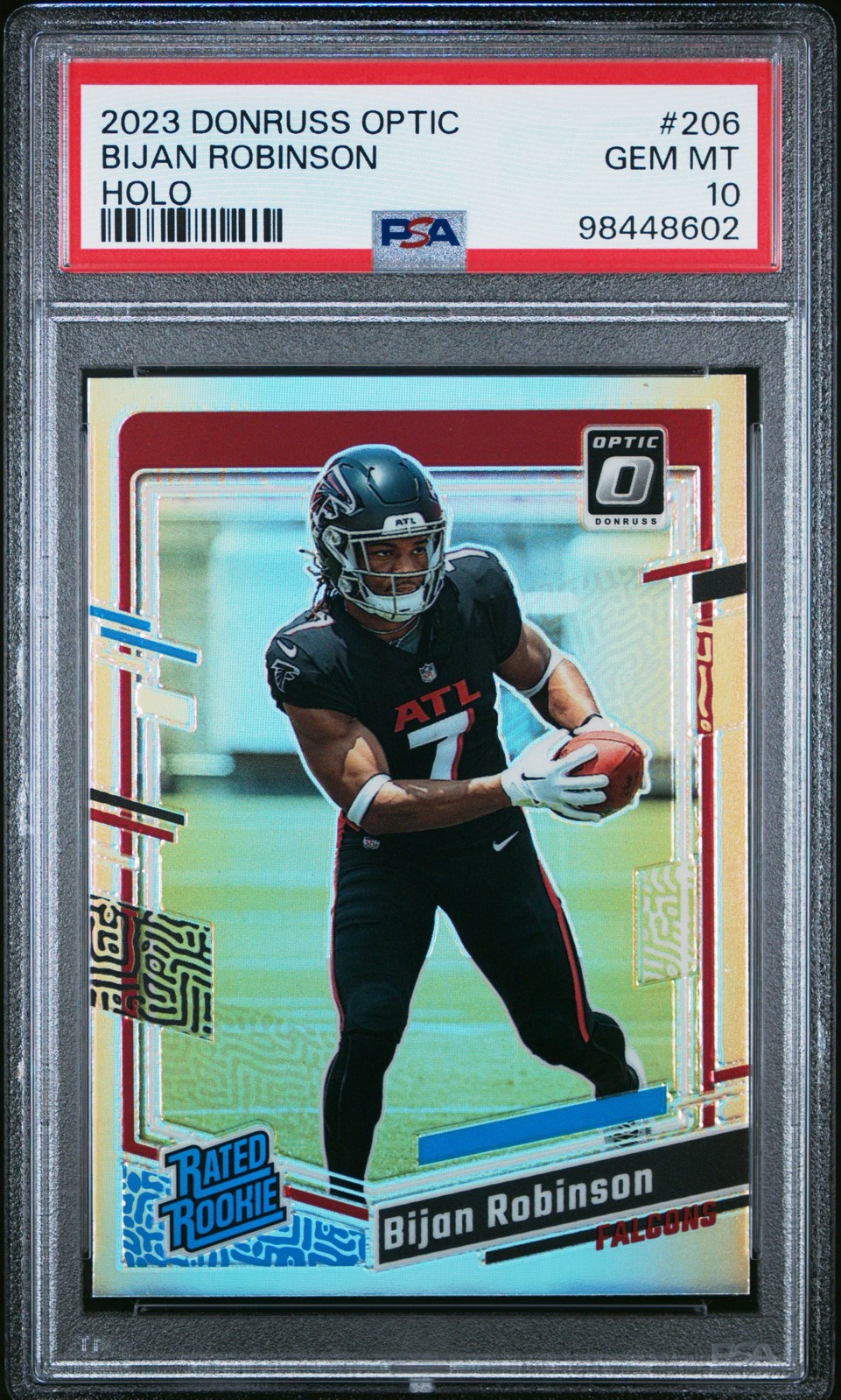 Bijan Robinson Panini Donruss Optic #206 Holo