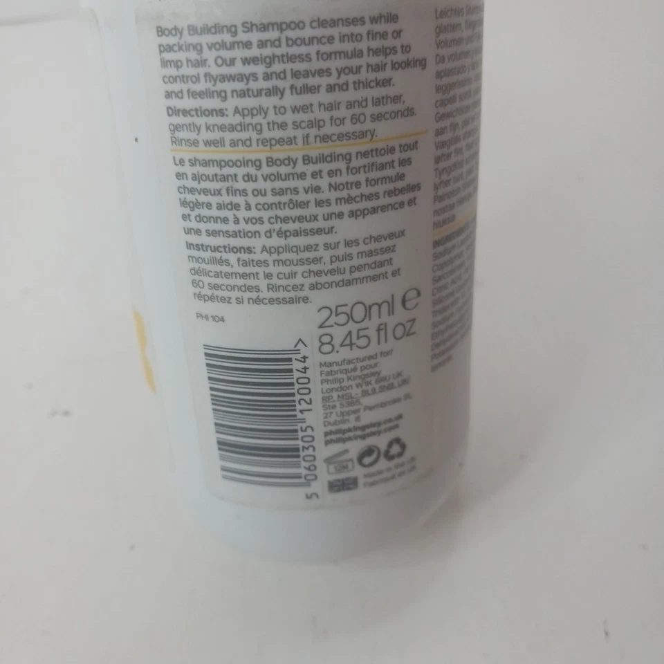 Champú para culturismo Philip Kingsley 8,4 fl oz (250 ml) nuevo sin caja Foto 3 de 4