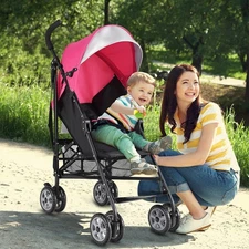 Costway Folding Lightweight Baby Toddler Umbrella Travel Stroller w/ Basket