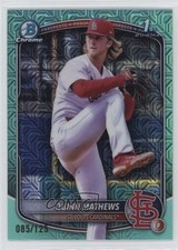 2025 Bowman Chrome Prospects Mega Box Aqua Mojo Refractor Quinn Mathews 13ib