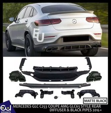 DIFFUSORE POSTERIORE AMG GLC63 STYLE E TUBI NERI PER MERCEDES GLC C253 COUPE 2016+