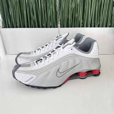 Nike Shox R4 NBY Silver White Red Mens Running Shoes BV1111-100 Size 9.5