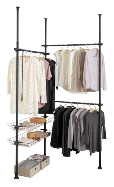 WENKO Teleskop System HERKULES DUO ausziehbar Garderobe begehbar Kleider Schrank