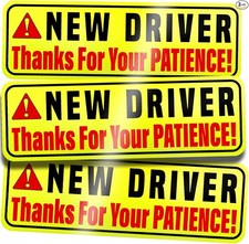 New Extra Strong Magnetic Car Driver Sign - Reflective "P Style: New Driver V2