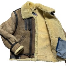 Schott Type B-3 Flight Jacket Boa Jacket Size 36 Brown Made In USA Authentic