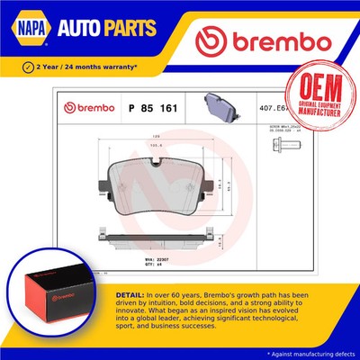Brake Pads Set fits AUDI A8 D4, D5 3.0D Rear 2015 on Brembo 4KE698451A Quality