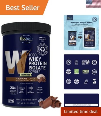 Keto Friendly 100% Whey Protein Powder - 20g High-Quality Sugar-Free Chocolate