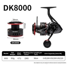 Mulinello da Pesca 12KG per Pescatori Seri Manico in Metallo Liscio Trascinamento di Precisione