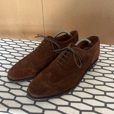 Scarpe eleganti Loake Wingtip Brogue da uomo UK 9 in camoscio marrone Goodyear Welt