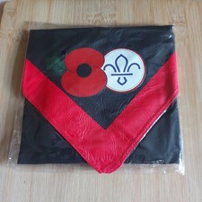 UK Scouting Printed Fleur De Lys Rememberence Day Poppy Neckerchief NEW LOGO