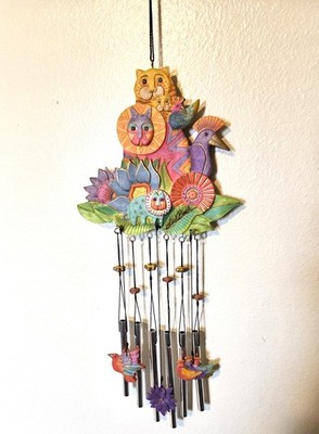 Vintage Laurel Burch ''Secret Jungle Wind Chime'' (6) Chime's  15''Overall