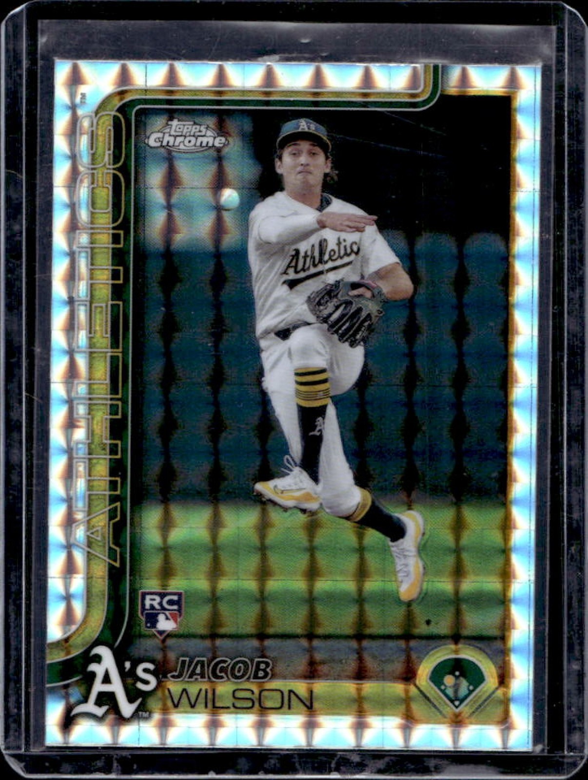 2025 Topps Chrome Jacob Wilson RC Geometric Refractor #96 Athletics
