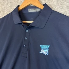 Swag Golf Co G/Fore Polo Shirt Mens Large King Of SWAG Logo Navy Performance
