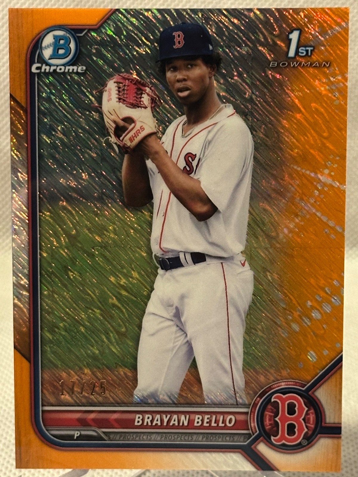 2022 1st Bowman Chrome Brayan Bello Orange Shimmer /25 Red Sox BCP-107