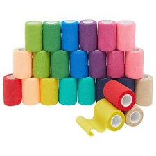 24 Rolls Colorful Self Adherent Bandage Wrap 3 Inch x 5 Yards, 12 Colors