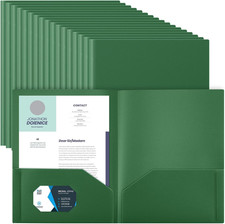 100 Pack Plastic Folder with Pockets, 2 Pocket Folders, Plastic Glossy Folders F
