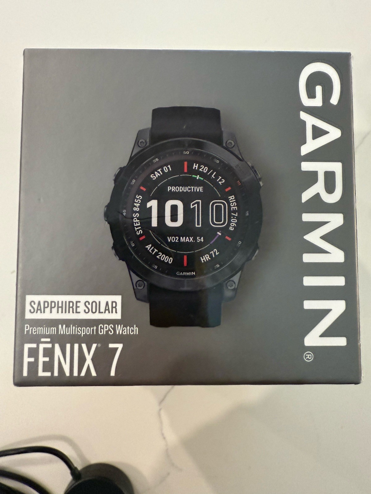 Garmin Fenix 7 Sapphire Solar GPS Smartwatch in Black-image