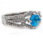 1CT Heat Treated Blue Topaz 925 Solid Sterling Silver Ring Sz 8 PC13-7 — photo 2