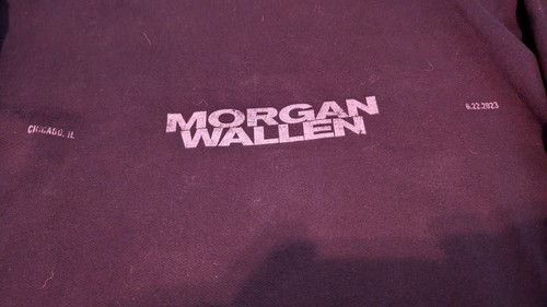 Morgan Wallen Hoodie Black Mens Chicago Live Band Concert Tour Pullover 2023 XL. - Picture 6 of 9