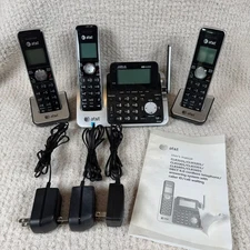 AT&T CL83101 Cordless Phone System 3 Handsets Answering Machine Caller ID Tested