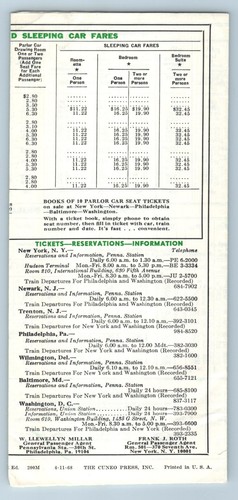 TIMETABLE Penn Central Train New York and Philadelphia to Washington Apr 28 1968 - Picture 2 of 4