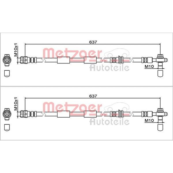 2X Metzger BremsschlÄUche Vorne Beidseitig Passend FÜR Audi A3 Q2 Q3 TT Cupra-image