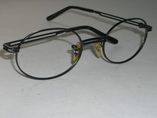 VINTAGE B L RAY BAN DOUBLE BAR SLEEK OVAL BLACK SUNGLASSES/EYEGLASS FRAMES ONLY