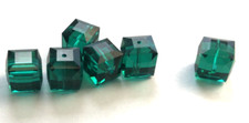 Swarovski Crystal Cubes 6mm  288 pcs  Emerald 5601