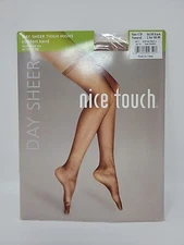 Sears Nice Touch Day Sheer Thigh Highs Size CD Black Comfort Band Natural