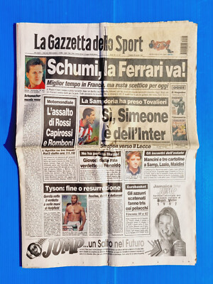 Gazette Dello Sport 28 Juin 1997 Diego Simeon All'Inter-Schumacher