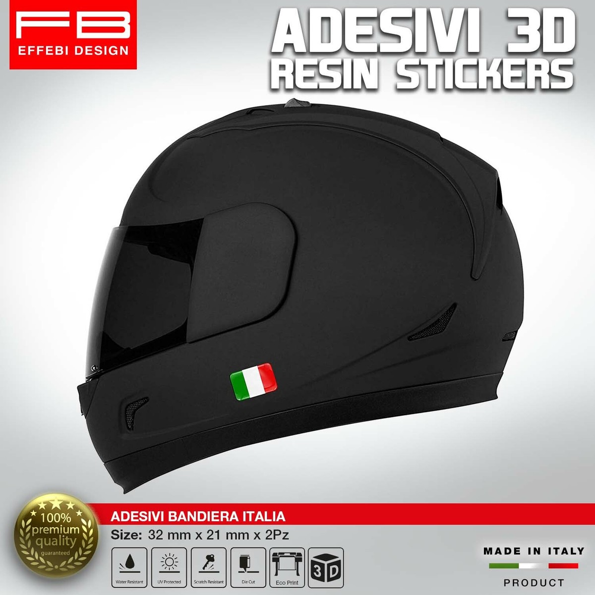 2x Sonderedition Made In Italy 3d Gewölbte Gel Aufkleber Aufkleber