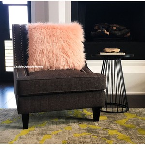 blush pillows fur