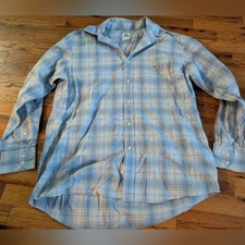 Lacoste Blue and White Casual Button Down Shirt