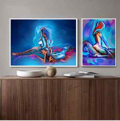 Abstract Sexy Couple Canvas Painting Poster Living Room Home Decor